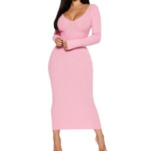 Fashion Nova Pink Sweater Dress
